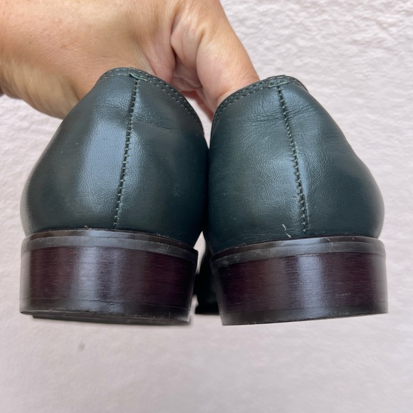 Etienne Aigner Enya Deep Green Suede Loafers With Brass Horse Hardware Size 9M main image 14